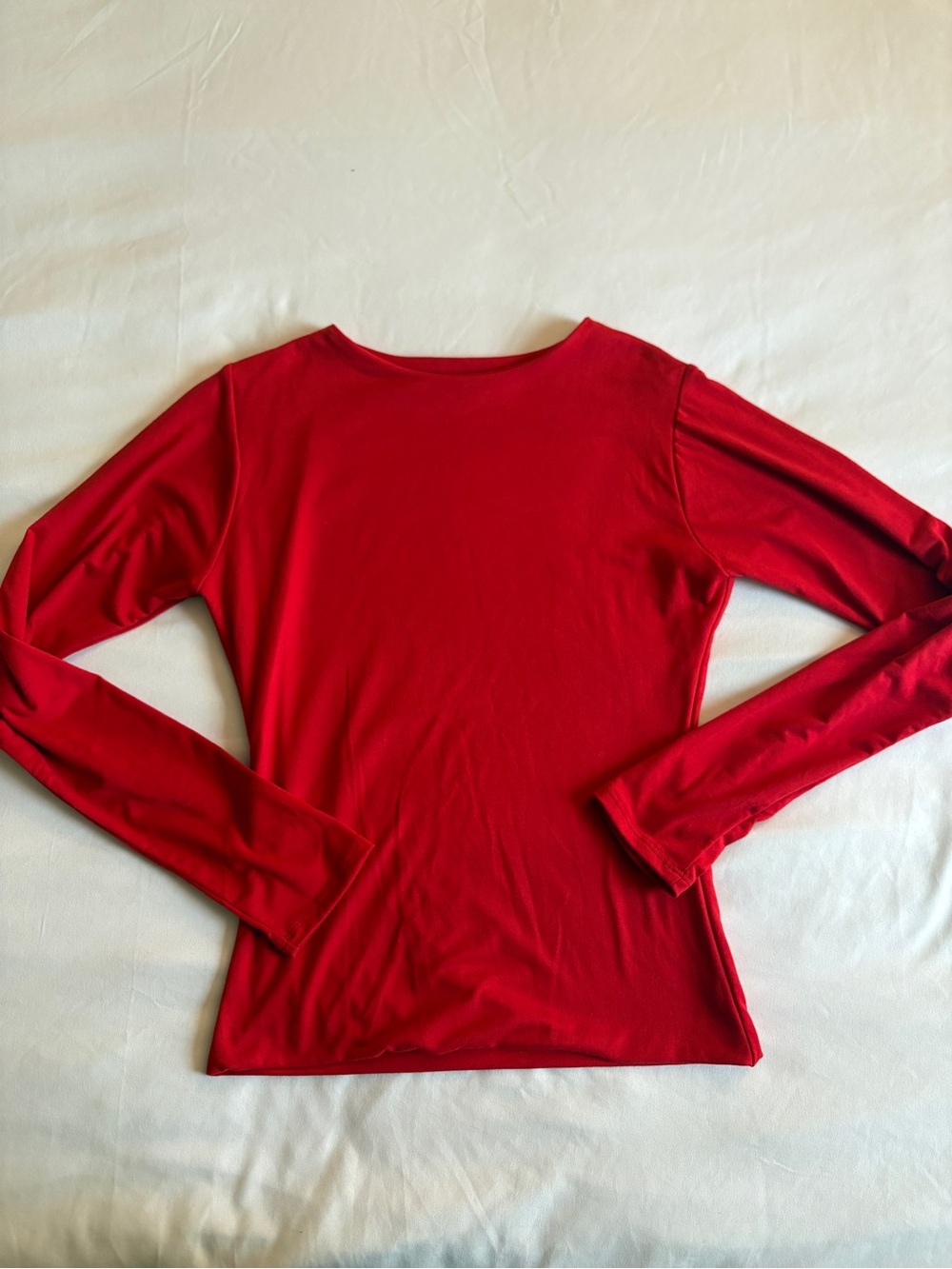 Jova Red Buttery Soft Crewneck Long Sleeve Top Casual Everyday Basics